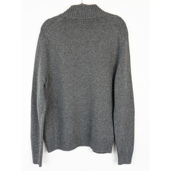 Brooks Brothers Sweater Diamond Cable Knit Merino Wool Gray Preppy Size L - Picture 4 of 10